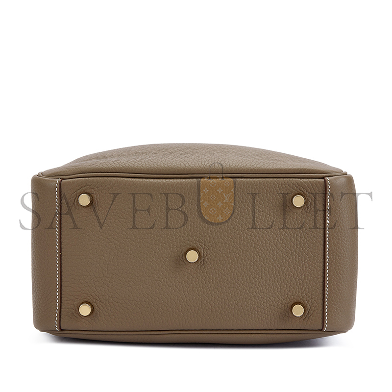 H**mes MASTER LINDY 26 CLEMENCE ÉTOUPE GOLD HARDWARE (26*18*12cm)